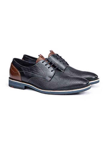 LLOYD Leren veterschoenen "Harris" donkerblauw/bruin