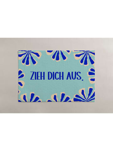 Madre Selva Badvorleger "Blue zieh dich aus" in Türkis/ Blau - (L)40 x (B)50 cm