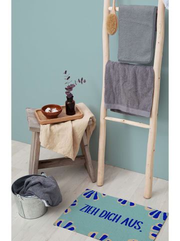 Madre Selva Badvorleger "Blue zieh dich aus" in Türkis/ Blau - (L)40 x (B)50 cm