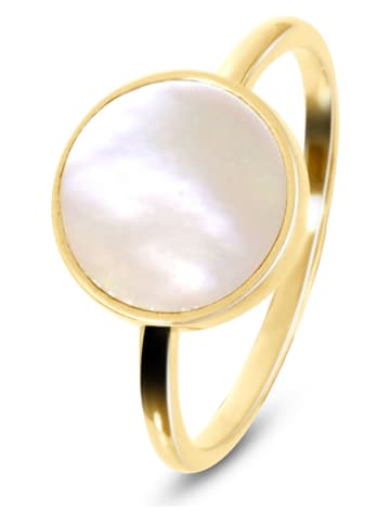 Les Favorites Vergulde ring met parelmoer