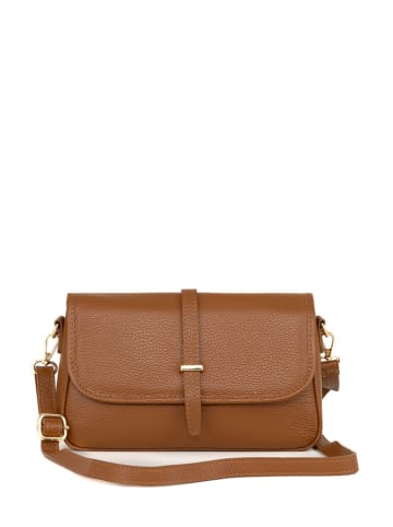 Lucca Baldi Leren schoudertas "Umbria" camel - (B)27 x (H)16 x (D)8 cm