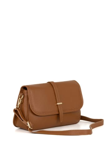 Lucca Baldi Leren schoudertas "Umbria" camel - (B)27 x (H)16 x (D)8 cm