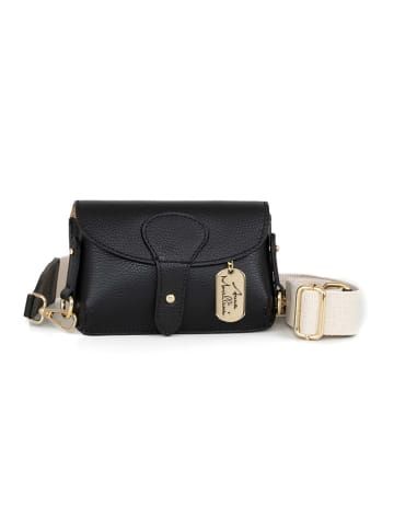 Anna Morellini Leder-Umhängetasche "Giusy" in Schwarz - (B)19 x (H)13 x (T)3 cm