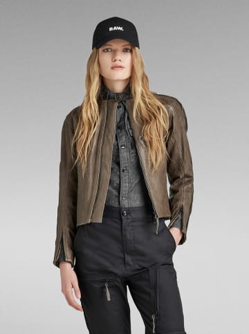 G-Star Lederjacke in Braun