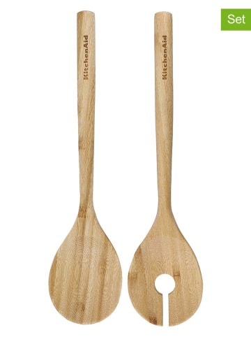 KitchenAid 2tlg. Salatbesteck-Set in Hellbraun - (L)31 cm
