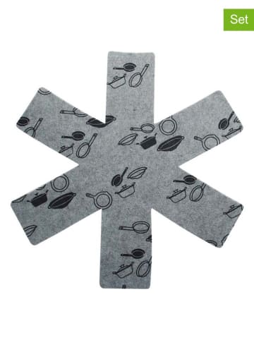 Fackelmann 2er-Set: Pfannenschoner in Grau - Ø38 cm