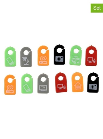 Fackelmann 24-delige set: kabelmarkers meerkleurig - (L)2,5 x (B)1,5 cm