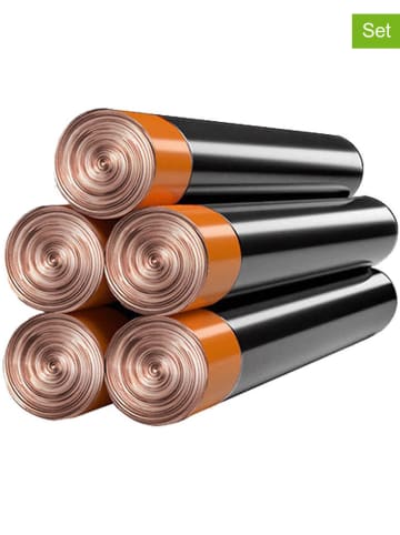 Joybos 5-delige set: afvalzakken zwart - 5x 75 stuks