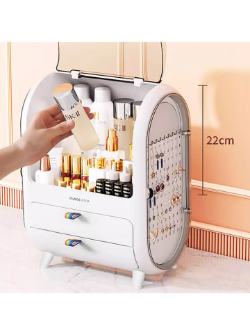 Joybos Kosmetik-Organizer in Weiß/ Grau - (B)28,5 x (H)36,5 x (T)18,5 cm