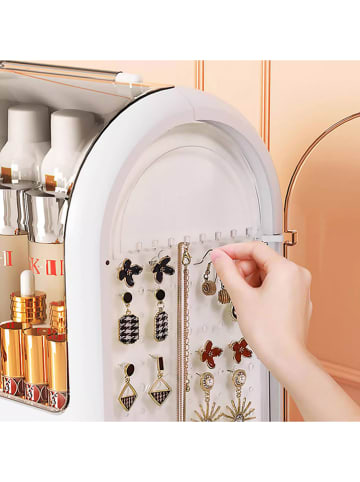 Joybos Kosmetik-Organizer in Weiß/ Grau - (B)28,5 x (H)36,5 x (T)18,5 cm
