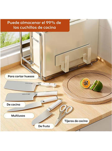 Joybos Organizer kuchenny w kolorze kremowo-srebrnym - 26 x 24 x 14 cm