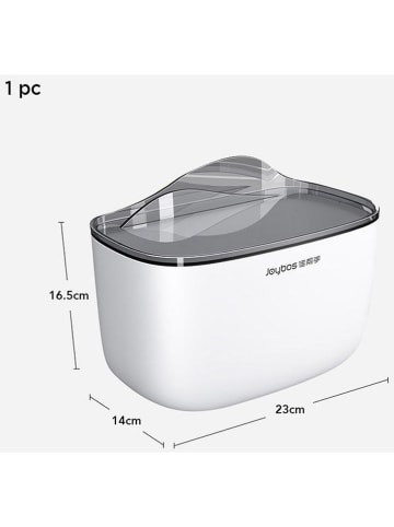 Joybos Taschentuchbox in Weiß/ Grau - (B)23 x (H)16,5 x (T)14 cm