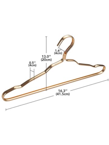 Joybos 10-delige set: kledinghangers goudkleurig - (B)41,5 cm