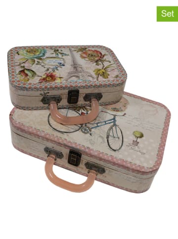 Anticline 2-delige set: opbergkoffers beige/lichtroze