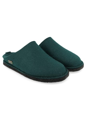 HAFLINGER Pantoffels donkergroen