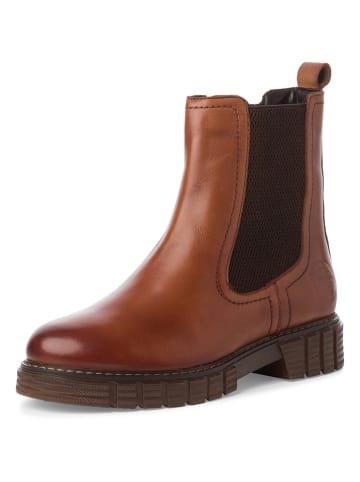 s.Oliver Leder-Boots in Hellbraun