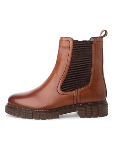 s.Oliver Leder-Boots in Hellbraun