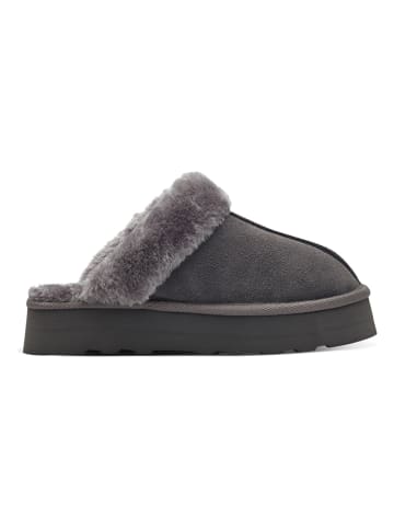 s.Oliver Leren pantoffels antraciet