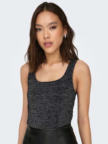 ONLY Top zwart/zilverkleurig
