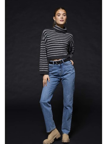 ONLY Rollkragenpullover in Grau/ Schwarz