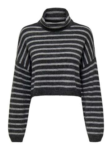 ONLY Rollkragenpullover in Grau/ Schwarz