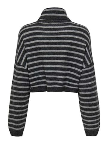 ONLY Rollkragenpullover in Grau/ Schwarz