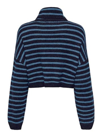 ONLY Rollkragenpullover in Blau/ Schwarz