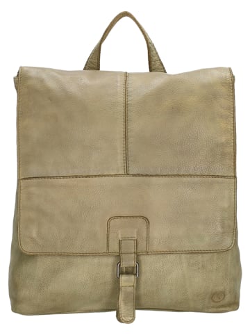 HIDE & STITCHES Leder-Rucksack in Beige - (B)33 x (H)34 x (T)9 cm