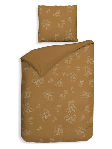 HNL Twill beddengoedset "Haruto" mosterdgeel
