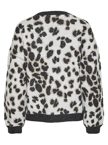Pieces Sweter w kolorze biało-antracytowym