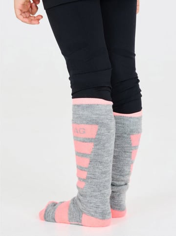 Zigzag 2er-Set: Ski-/ Snowboardsocken "Znow" in Grau/ Rosa