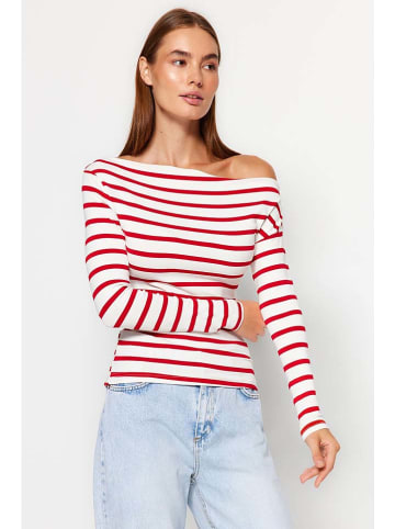 trendyol Longsleeve in Rot/ Weiß
