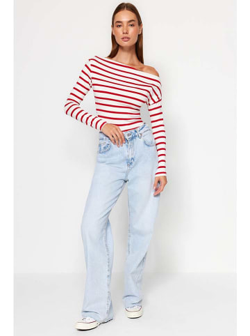 trendyol Longsleeve in Rot/ Weiß