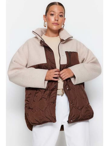 trendyol Übergangsjacke in Creme/ Braun