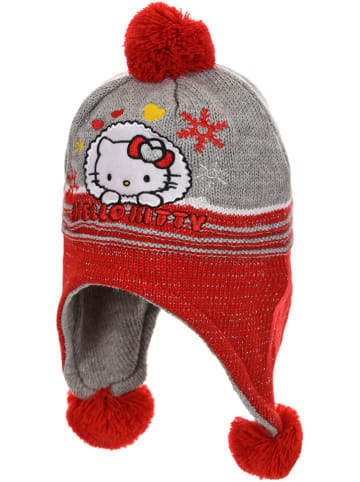 Hello Kitty Mütze "Hello Kitty" in Rot/ Grau