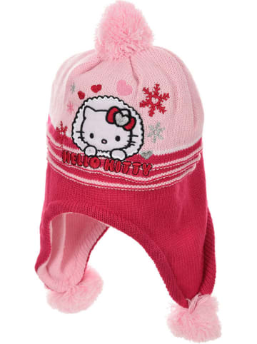 Hello Kitty Czapka "Hello Kitty" w kolorze jasnoróżowo-czerwonym
