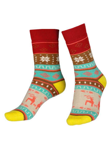 SPM 2-delige set: sokken rood/turquoise