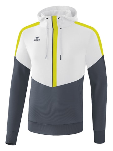 erima Hoodie "Squad"  in Weiß/ Anthrazit