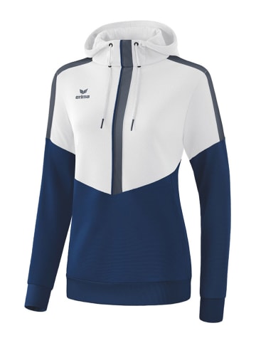 erima Hoodie "Squad" in Weiß/ Dunkelblau