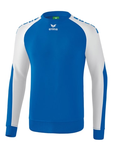 erima Sweatshirt "Essential 5-C" in Blau/ Weiß