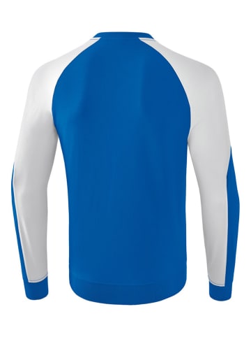 erima Sweatshirt "Essential 5-C" in Blau/ Weiß