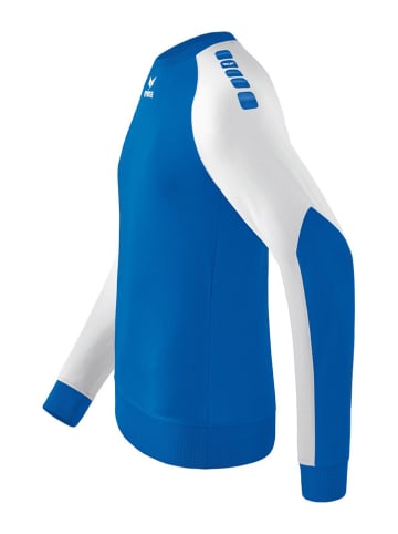 erima Sweatshirt "Essential 5-C" in Blau/ Weiß