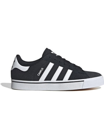 adidas Leder-Sneakers "Campus" in Schwarz/ Weiß