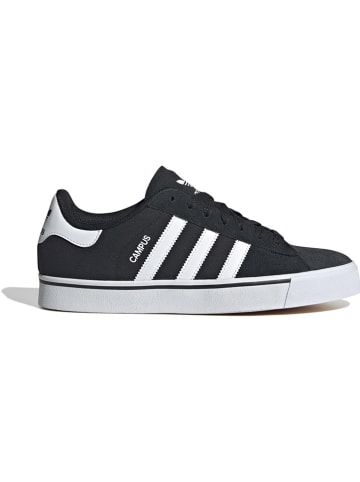 adidas Leder-Sneakers "Campus" in Schwarz/ Weiß