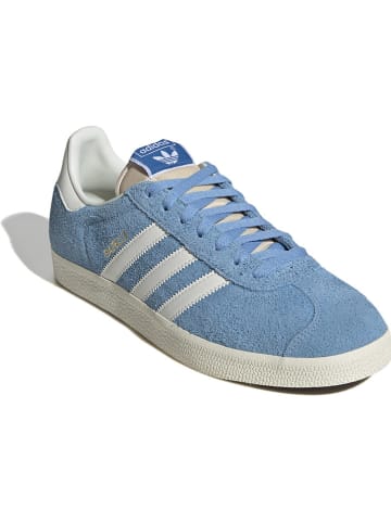 adidas Leder-Sneakers "Gazelle" in Hellblau/ Weiß