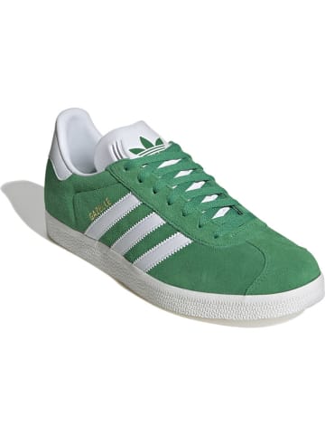 adidas Skórzane sneakersy "Gazelle" w kolorze zielono-białym