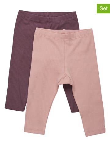 Minymo 2er-Set: Leggings in Lila/ Rosa