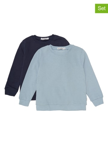 Minymo 2er-Set: Sweatshirts in Hellblau/ Dunkelblau