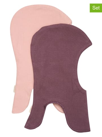 Minymo 2er-Set: Sturmhauben in Lila/ Rosa