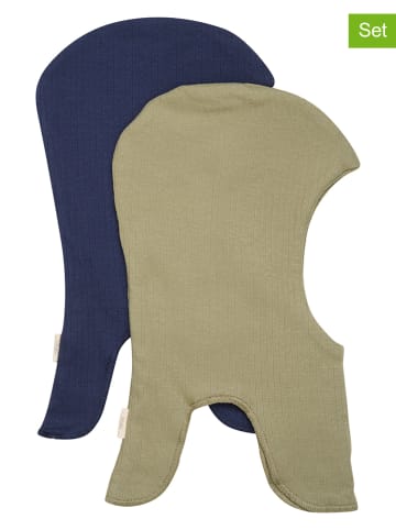 Minymo 2er-Set: Sturmhauben in Dunkelblau/ Khaki